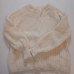 Amazon Chunky Knit Cream Cardigan Valentine's Day Sz S